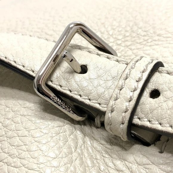 Auth GUCCI 370833 Bamboo Backpack Leather WhiteBased/SilverHardware main image 4